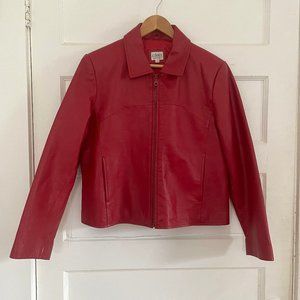 X SOLD X Cleo Petites Red Vintage Leather Jacket